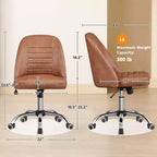 Chaise de bureau à dossier mi-haut en similicuir avec piètement en métal chromé