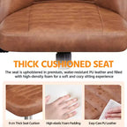 Chaise de bureau à dossier mi-haut en similicuir avec piètement en métal chromé