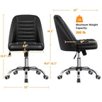 Chaise de bureau à dossier mi-haut en similicuir avec piètement en métal chromé