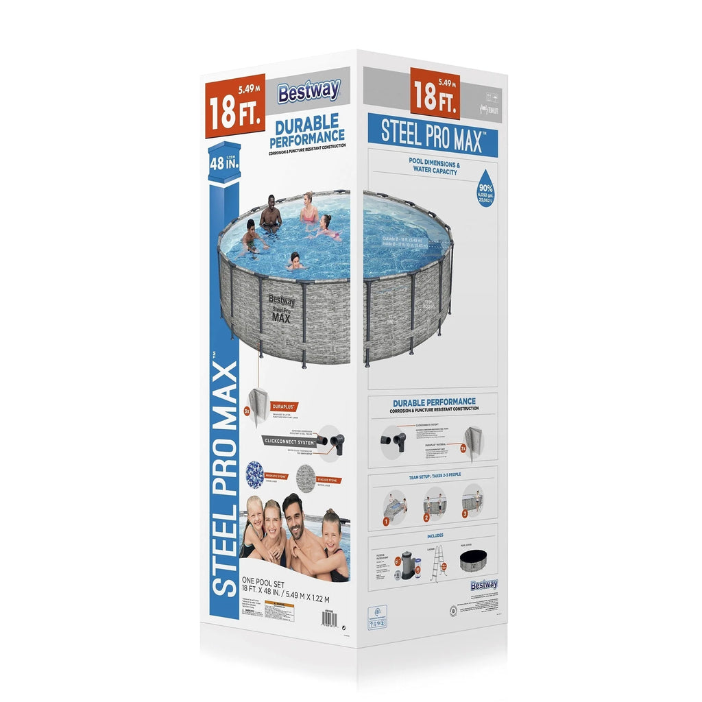 Piscine hors sol ronde Bestway Steel Pro MAX avec pompe et bâche