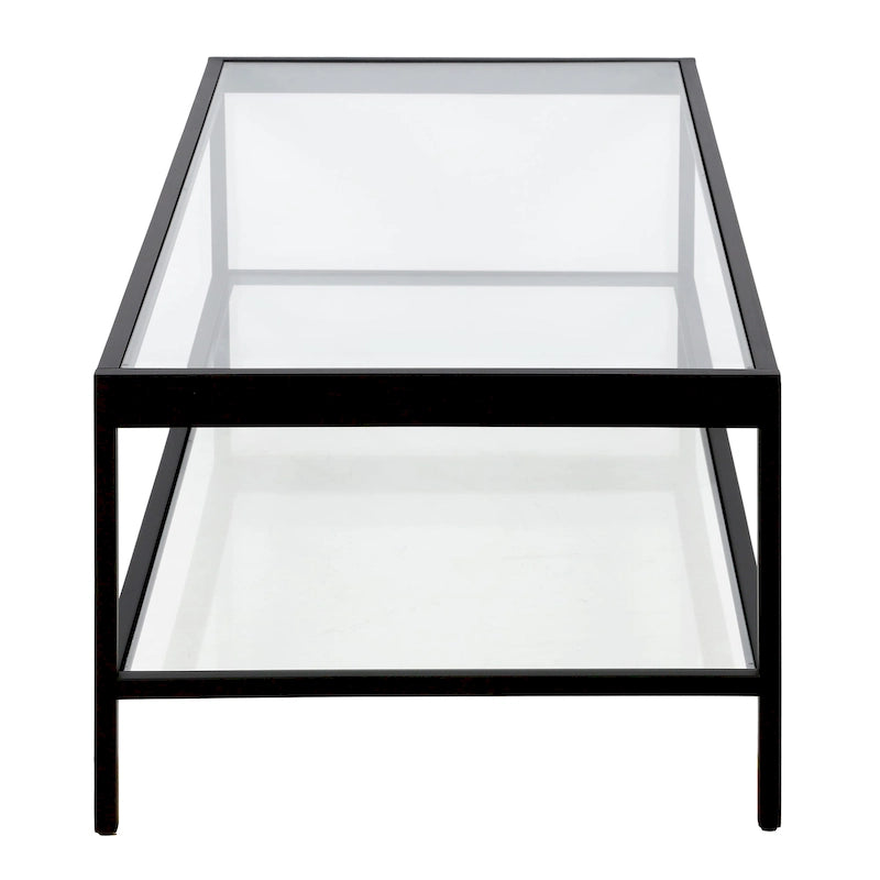 Table basse Alexis en métal et verre